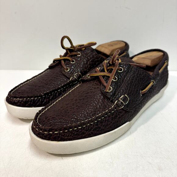 EUC RARE Rancourt & Co. x Eastland Bison Leather Boat Shoe Moc Maine USA 11 - Picture 1 of 12
